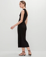 Ann Taylor Petite One Shoulder Shirred Midi Dress Women's