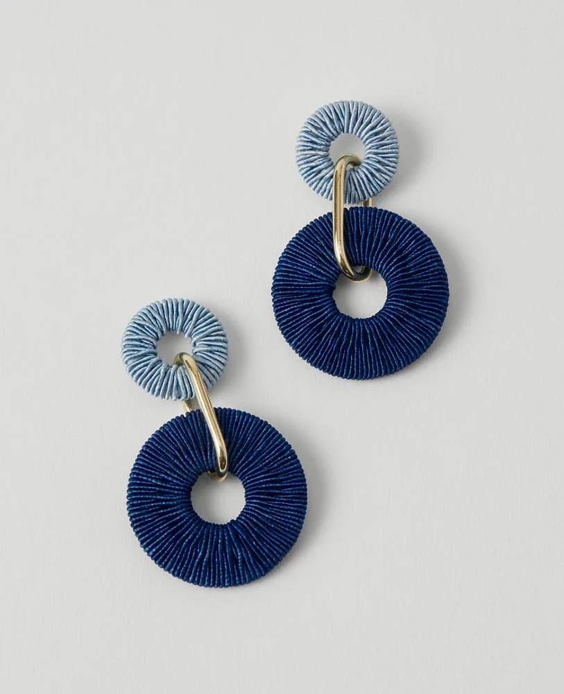 Ann Taylor Double Circle Threaded Drop Earrings Women's