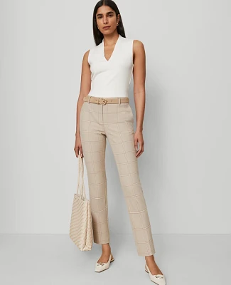 Ann Taylor The Eva Ankle Pant Plaid Neutral Multi Women's