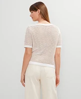 Ann Taylor Petite Striped Wedge Sweater Sands Edge Women's