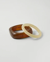 Ann Taylor Acetate Circle Cuff Bracelet Set Ivory Women's