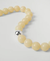 Ann Taylor Oversized Beaded Ball Necklace Ivory Women's