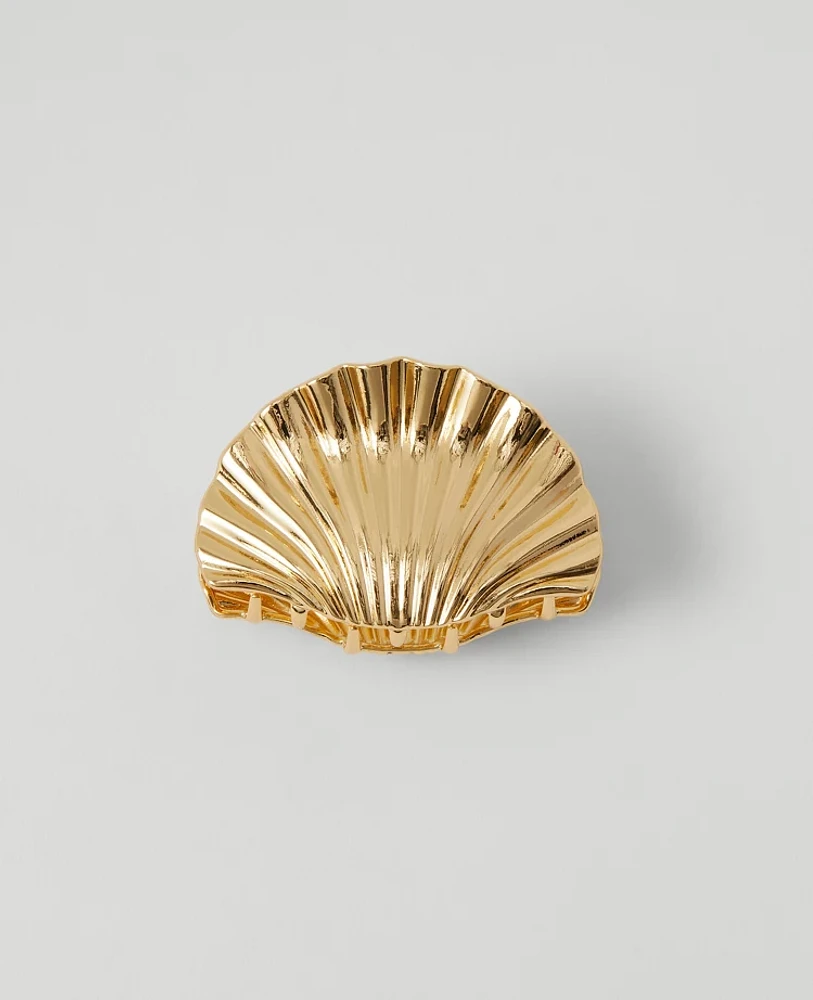 Ann Taylor Metal Shell Hair Clip Goldtone Women's