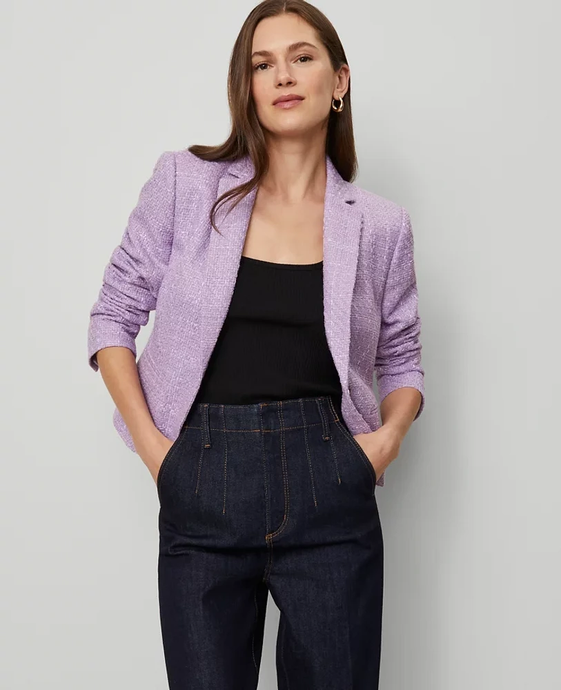 Ann Taylor The Newbury Blazer Tweed Lavender Petal Women's