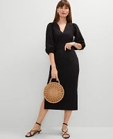 Ann Taylor Petite Eyelet Clean Midi Skirt Black Women's