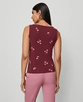 Ann Taylor Floral Draped Cowl Neck Top Windsor Wine Women's