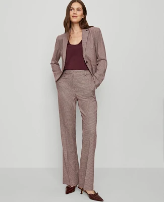Ann Taylor The Slim Flare Trouser Pant Houndstooth Poised Plum Women's