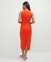 Ann Taylor Petite Crew Neck Twist Sheath Dress Red Pepper Women's