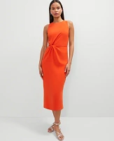 Ann Taylor Petite Crew Neck Twist Sheath Dress Red Pepper Women's