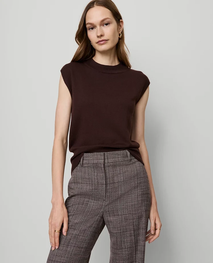 Ann Taylor Refined Mock Neck Sweater Shell Top Women's
