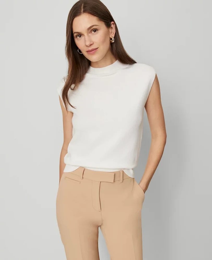 Ann Taylor Refined Mock Neck Sweater Shell Top Women's