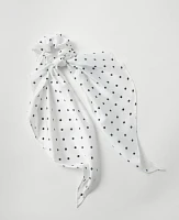 Ann Taylor Dotted Silk Scrunchie White Women's