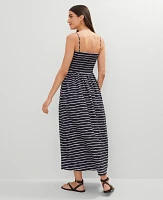 Ann Taylor Petite Weekend Collection Striped Flare Dress Night Sky Women's