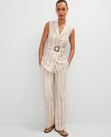 Ann Taylor The Petite Jayne Trouser Pant Pinstripe Flax Women's