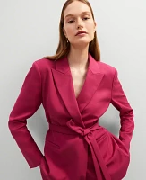 Ann Taylor The Petite Belted Blazer Berry Splash Women's