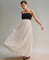 Ann Taylor Strappy Linen Blend Maxi Dress Size 14 Winter White Women's