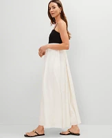 Ann Taylor Strappy Linen Blend Maxi Dress Size 14 Winter White Women's