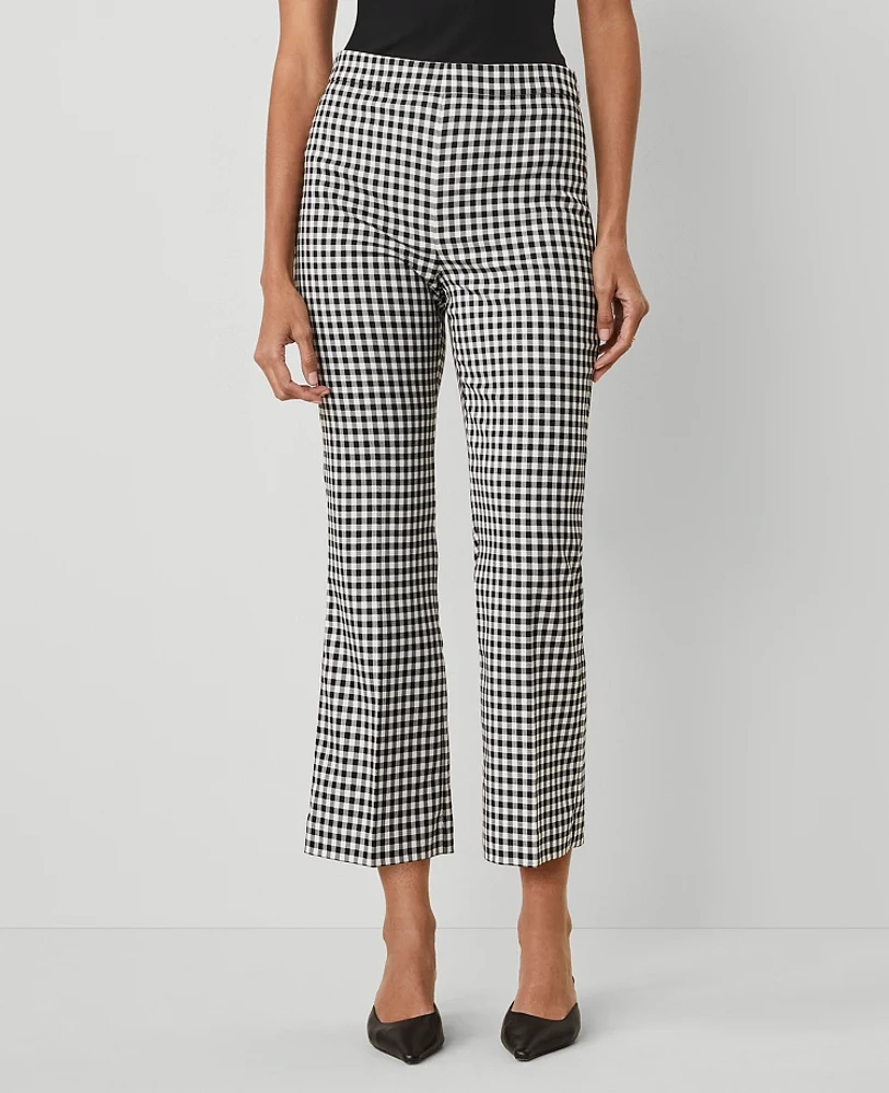 Ann Taylor The Flare Pant in Gingham — Curvy Fit Size 6 Black/White Multi Women's