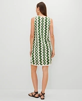 Ann Taylor Geo Crochet Shift Dress Green/White Combo Women's