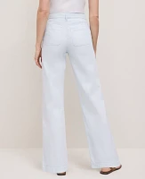 Ann Taylor The Patch Pocket Wide-Leg Jean Washed Blue Women's