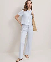 Ann Taylor The Patch Pocket Wide-Leg Jean Washed Blue Women's