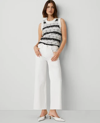 Ann Taylor The Wide-Leg Crop Jean White Women's