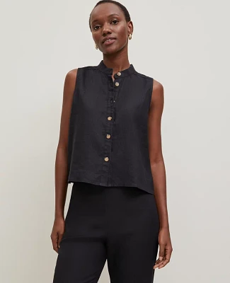 Ann Taylor Linen Sleeveless Shirt Women's