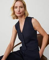 Ann Taylor The Petite Tailored Vest Stretch Cotton Women's