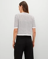 Ann Taylor Metallic Striped Cardigan White Women's