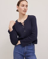 Ann Taylor Weekend Collection Lace-Up Top Women's