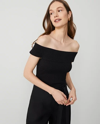 Ann Taylor Petite Smocked Off-The-Shoulder Top Women's