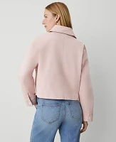 Ann Taylor Petite Weekend Collection Shirt Jacket Size XS Berry Mousse Women's