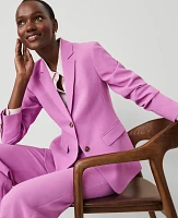 Ann Taylor The Petite Two-Button Blazer Fluid Crepe Orchid Glow Women's