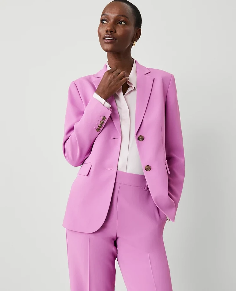 Ann Taylor The Petite Two-Button Blazer Fluid Crepe Orchid Glow Women's