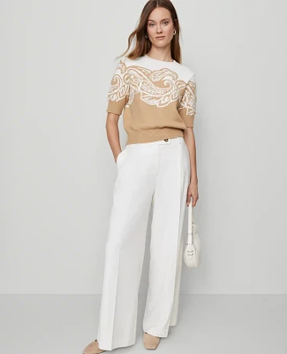 Ann Taylor The Modern Wide-Leg Trouser Pant Winter White Women's
