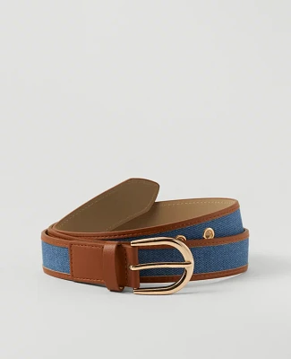 Ann Taylor Denim Grommet Belt Dark Blue Women's