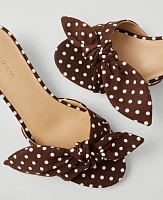 Ann Taylor Bow Kitten Heel Sandals Dark Chocolate Women's