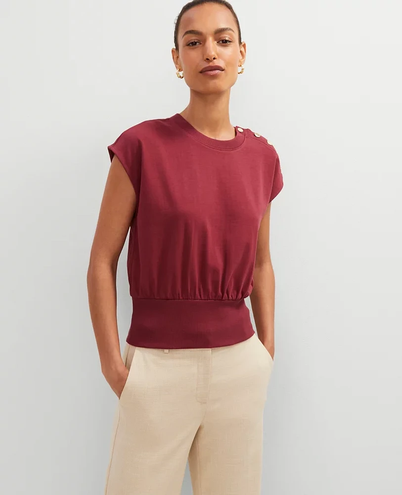 Ann Taylor Shoulder Button Top Women's