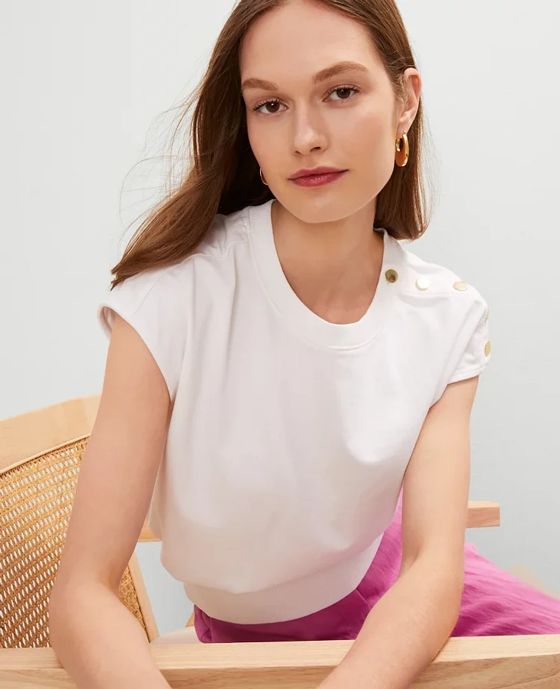 Ann Taylor Shoulder Button Top Women's