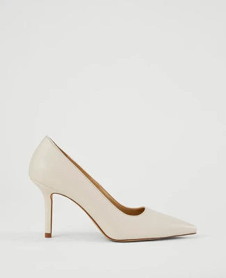 Ann Taylor Mae Leather Pumps Pearl Shadow Women's