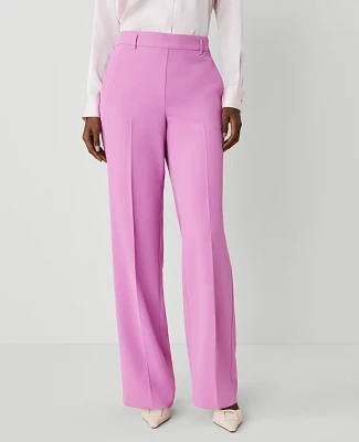 Ann Taylor The Petite Side-Zip Straight Pant Fluid Crepe — Curvy Fit Orchid Glow Women's