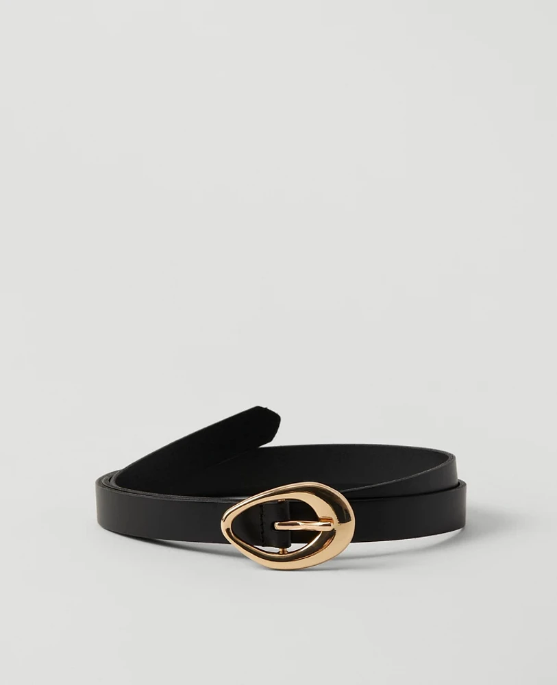Ann Taylor Leather Textured Buckle Belt Size XL Black Women's