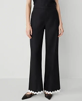 Ann Taylor The Wide-Leg Pant Linen Blend Black Women's