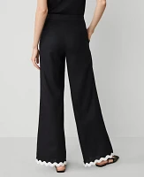 Ann Taylor The Wide-Leg Pant Linen Blend Black Women's