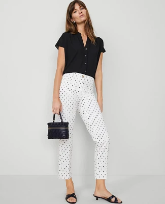 Ann Taylor The Cotton Crop Pant Dot White Women's