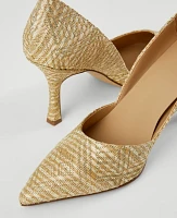 Ann Taylor Azra Metallic Straw Pumps Gold Women's