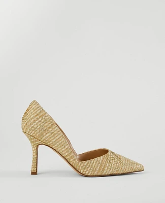 Ann Taylor Azra Metallic Straw Pumps Gold Women's