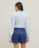 Ann Taylor The Denim Short Size 14 Refined Mid Indigo Wash Women's