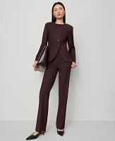Ann Taylor The Curved Hem Jacket Classic Burgundy Women's