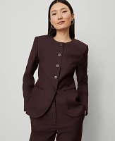 Ann Taylor The Curved Hem Jacket Classic Burgundy Women's